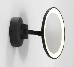 Applique miroir, Mascali Round, noir mat, IP44, LED, 3000K, 76lm, L21,5cm, H21,5cm - Astro Lighting