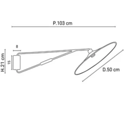 Applique murale à bras, Gatsby, Sable, Ø50cm, P103cm - Market Set