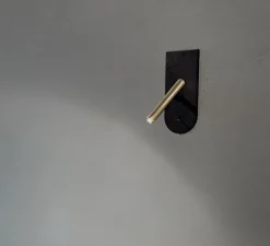 Applique murale, 1 night, avec interrupteur, noir et or, LED, 3000K, 363 lm, L8,5cm, H19,5cm - Stilnovo