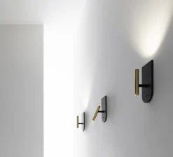 Applique murale, 1 night, avec interrupteur, noir et or, LED, 3000K, 363 lm, L8,5cm, H19,5cm - Stilnovo