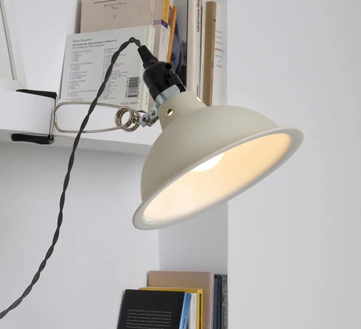 Applique murale, à pincer, Pepper, beige, Ø22cm, P37cm - Faro