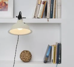 Applique murale, à pincer, Pepper, beige, Ø22cm, P37cm - Faro