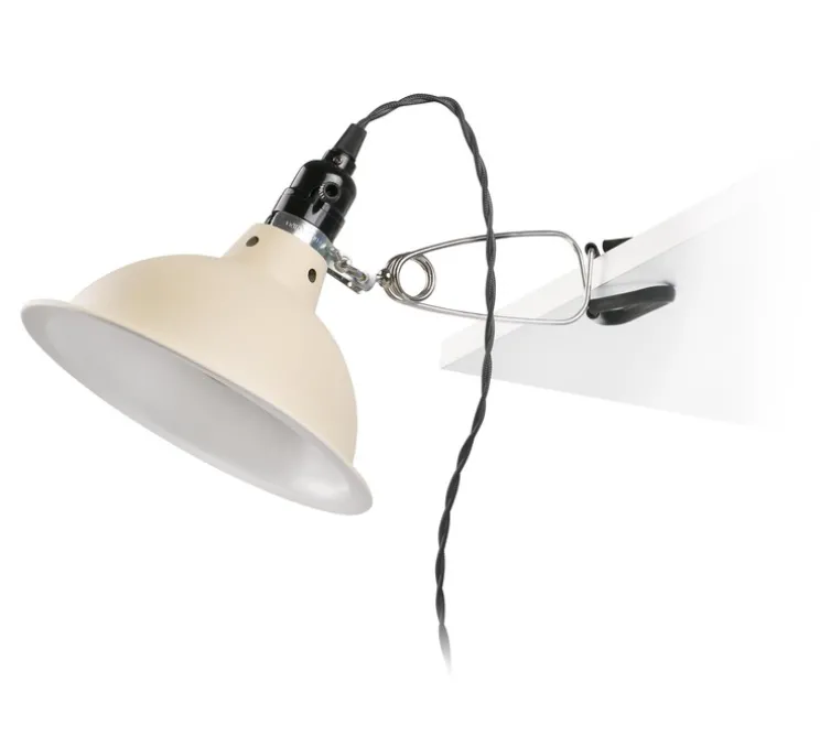 Applique murale, à pincer, Pepper, beige, Ø22cm, P37cm - Faro