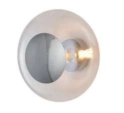 Applique murale - Plafonnier, Horizon 36, transparent argent, Ø36cm, H22,5cm - Ebb and Flow