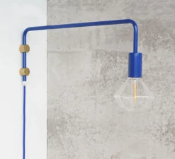 Applique murale à potence pivotante, adam, bleu, L4,2cm, H21cm - Zangra