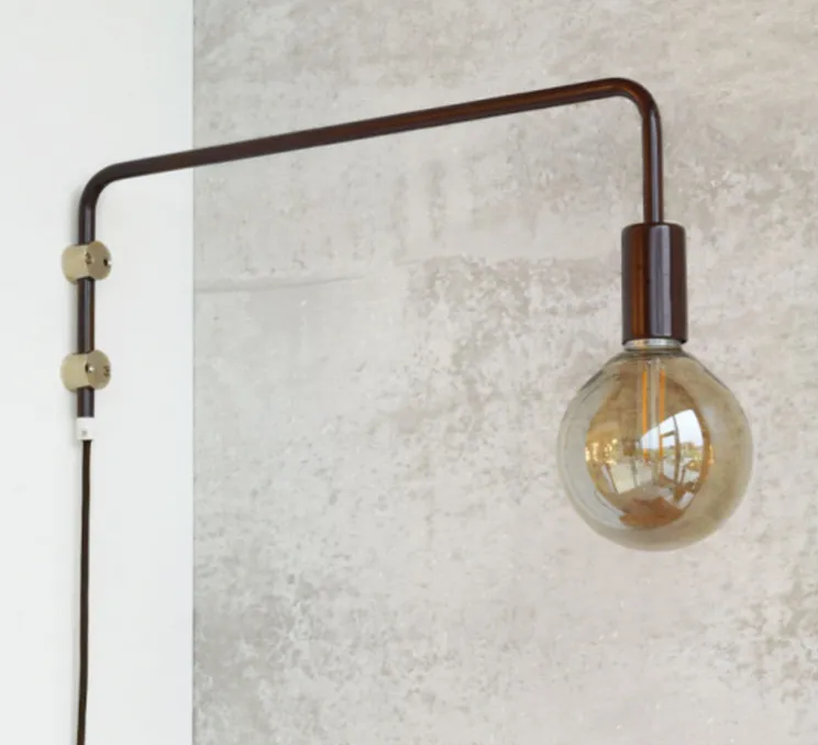 Applique murale à potence pivotante, adam, marron, L4,2cm, H21cm - Zangra