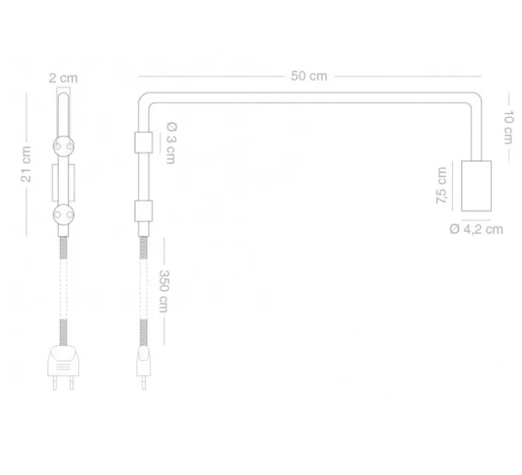 Applique murale à potence pivotante, adam, marron, L4,2cm, H21cm - Zangra