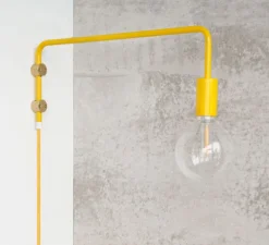 Applique murale à potence pivotante, adam, jaune, L4,2cm, H21cm - Zangra