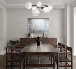 Applique murale, PUPPET RING SP 7A, cristal transparent, noir mat, L99cm, H42,5cm - Vistosi