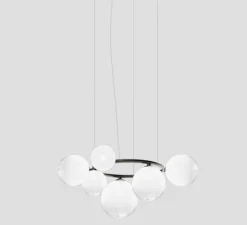 Applique murale, PUPPET RING SP 7A, cristal transparent, noir mat, L99cm, H42,5cm - Vistosi