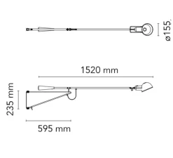 Applique murale, 265 Small, blanc, L150cm, H24cm - Flos