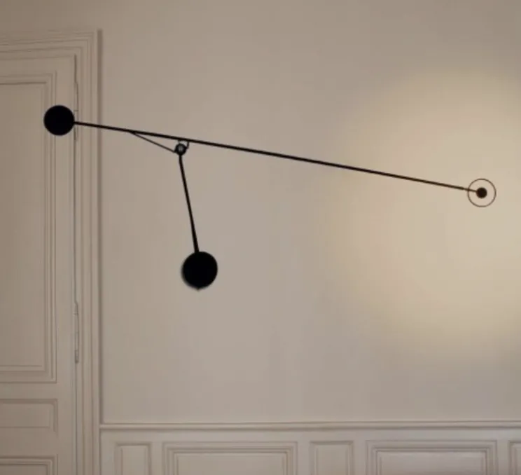 Applique murale, Aaro, noir, L155cm, H75cm, LED, 2700K, 350lm - DCW