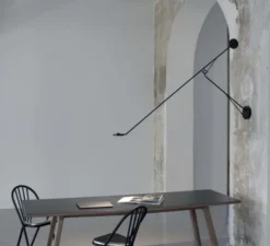 Applique murale, Aaro, noir, L155cm, H75cm, LED, 2700K, 350lm - DCW