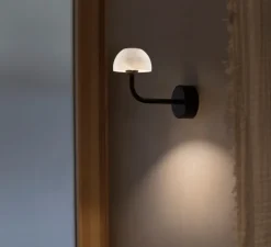 Applique murale, Absidiola A mini, indirecte, albâtre, noir, LED, 2700K, 420 lm, L10cm, H16cm - Luxcambra