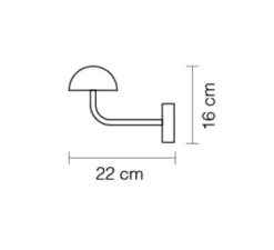 Applique murale, Absidiola A mini, indirecte, albâtre, noir, LED, 2700K, 420 lm, L10cm, H16cm - Luxcambra