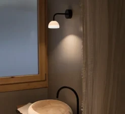 Applique murale, Absidiola A mini, directe, albâtre, noir, LED, 2700K, 420 lm, L10cm, H16cm - Luxcambra