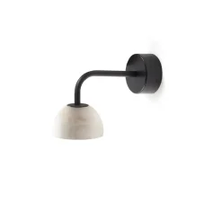 Applique murale, Absidiola A mini, directe, albâtre, noir, LED, 2700K, 420 lm, L10cm, H16cm - Luxcambra