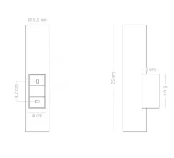Applique murale, Ada, laiton, L5,5cm, H25cm - Zangra