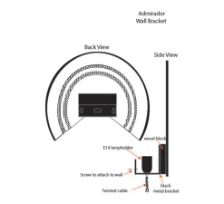 Applique murale, Admirador Large, bleu minuit, L39cm, H33cm - GOLDEN Editions