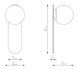 Applique murale, Adrion LG, laiton, verre transparent strié, L15cm, H38cm - Schwung