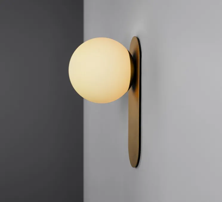 Applique murale, Adrion MD, laiton, verre opale, L15cm, H30,5cm - Schwung