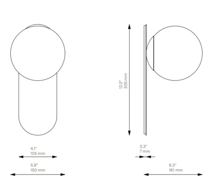 Applique murale, Adrion MD, laiton, verre opale, L15cm, H30,5cm - Schwung