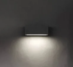 Applique murale, Afrodita LED, gris, IP65, LED, dim, 4000K, 1004 lm, L22cm, H9cm - LEDS C4