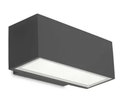 Applique murale, Afrodita LED, gris, IP65, LED, dim, 4000K, 1004 lm, L22cm, H9cm - LEDS C4