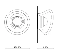 Applique murale, Agua AP290 S1 V1E, noir mat et verre opalin, IP44, LED, 3000K, 410 lm, L13cm, H13cm - Karman