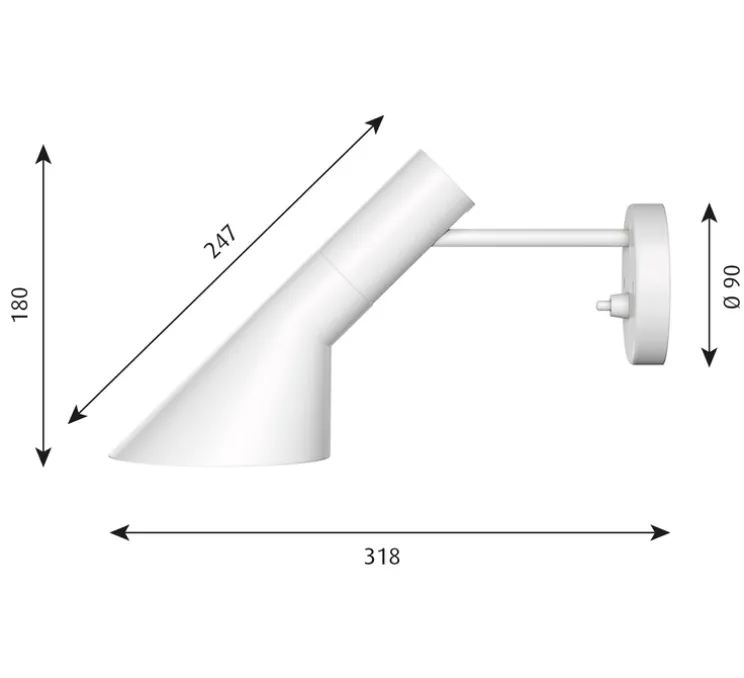 Applique murale, AJ Applique, blanc, Ø31,8cm, H18cm - Louis Poulsen