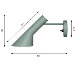 Applique murale, AJ Applique, bleu, Ø31,8cm, H18cm - Louis Poulsen