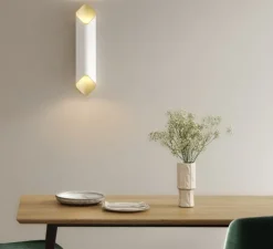 Applique murale, Ako 600, blanc, or, LED, dim, 2700K, 491 lm, L13cm, H60cm - Astro