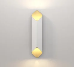 Applique murale, Ako 600, blanc, or, LED, dim, 2700K, 491 lm, L13cm, H60cm - Astro