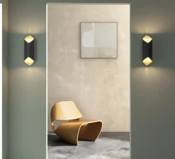 Applique murale, Ako 420, noir et or, LED, dim, 2700K, 531 lm, L13cm, H42cm - Astro