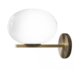 Applique murale, ALBA 176, laiton, opale, Ø26cm, H30cm - OLUCE