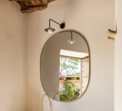 Applique murale, Alba Arm, laiton noirci, verre givré, L15cm, H22cm - Contain