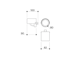 Applique murale, Alba Monocle, laiton noir mat, verre transparent, L10cm, H8,2cm - Contain