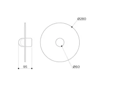 Applique murale, Alba simple XXL, Albâtre, Ø28cm, P9,5cm - Contain