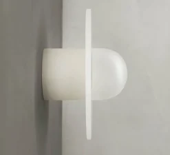 Applique murale, Alba Simple , Albâtre, verre givré, Ø15cm, H15cm - Contain