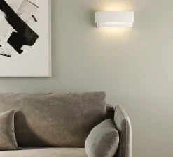 Applique murale, Amat 320, prêt à peindre, blanc, L32cm, H12,5cm - Astro