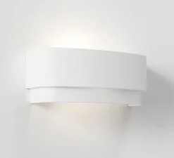 Applique murale, Amat 320, prêt à peindre, blanc, L32cm, H12,5cm - Astro