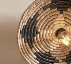 Applique murale, Andros, noir, naturel, blanc, Ø45cm, H8cm - Good&Mojo