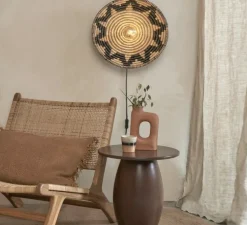 Applique murale, Andros, noir, naturel, Ø45cm, H8cm - Good&Mojo