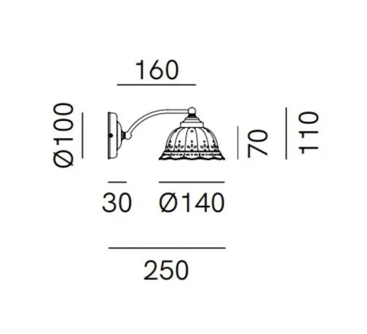Applique murale, Anita 061.17.OC, blanc et bronze, L14cm, H11cm - Il Fanale