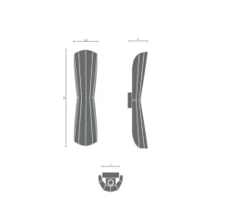 Applique murale, ANKARA LARGE, noir mat, L13,2cm, H50cm - Matière Grise