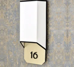 Applique murale, Années folles, Blanc bordure noire, L16cm, H35cm - DesignHeure