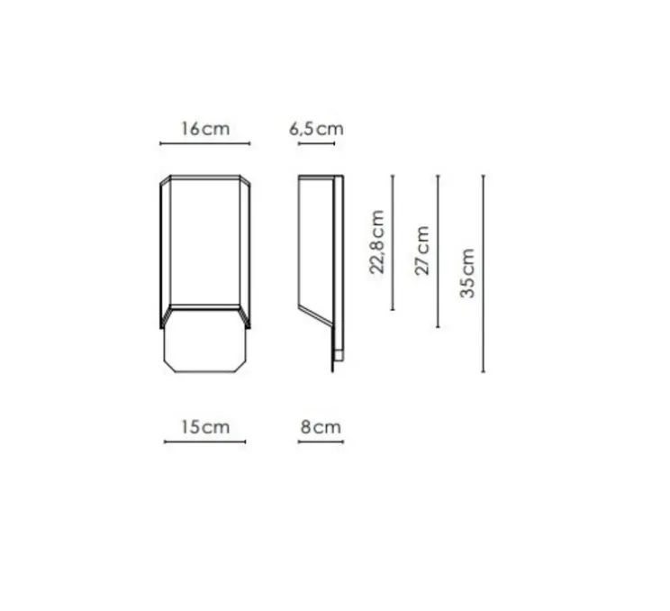 Applique murale, Années folles, Blanc bordure noire, L16cm, H35cm - DesignHeure