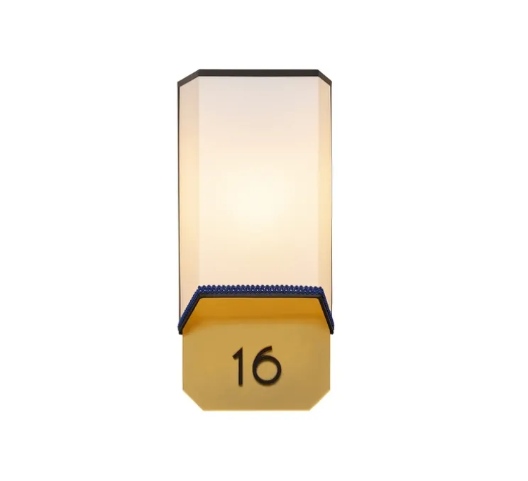 Applique murale, Années folles, Blanc bordure noire et lézarde bleu, L16cm, H35cm - DesignHeure