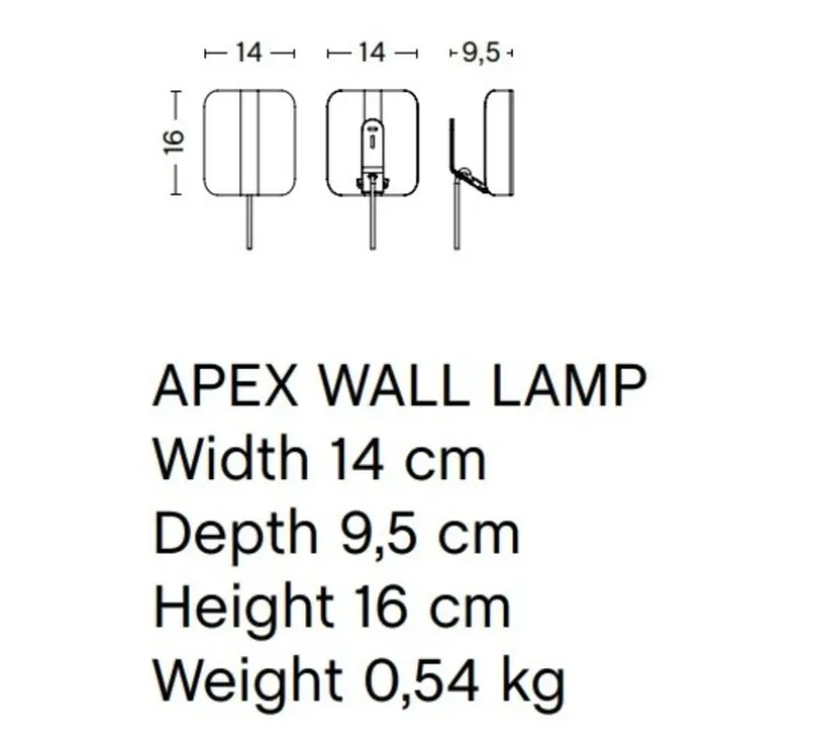 Applique murale, Apex, rouge, L15cm, H16cm - HAY