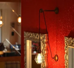 Applique murale, Apoch, argent antique, cage noir, L27,5cm, H43-63cm - Mullan Lighting